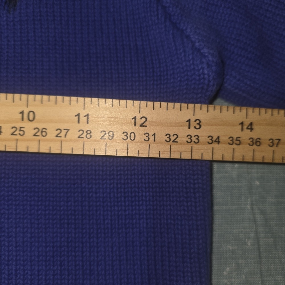 Vintage Polo Ralph Lauren Sweater Kid's Size 5 Blue with Black Pony Knit Heavy - Picture 6 of 8